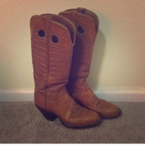 🐴 Vintage Sanders Burnt Orange Cowgirl Boots